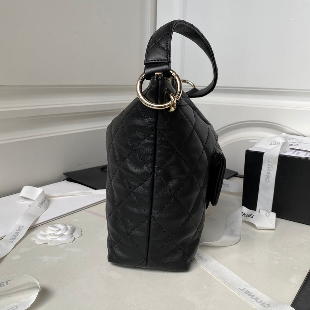 Chanel AS4347 Maxi hobo bag Calfskin Black
