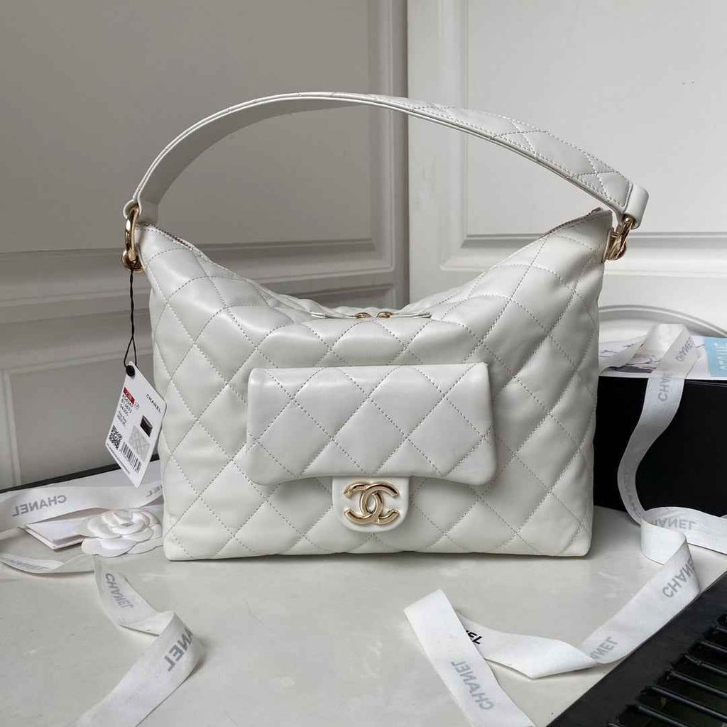 Chanel AS4347 Maxi hobo bag Calfskin Beige