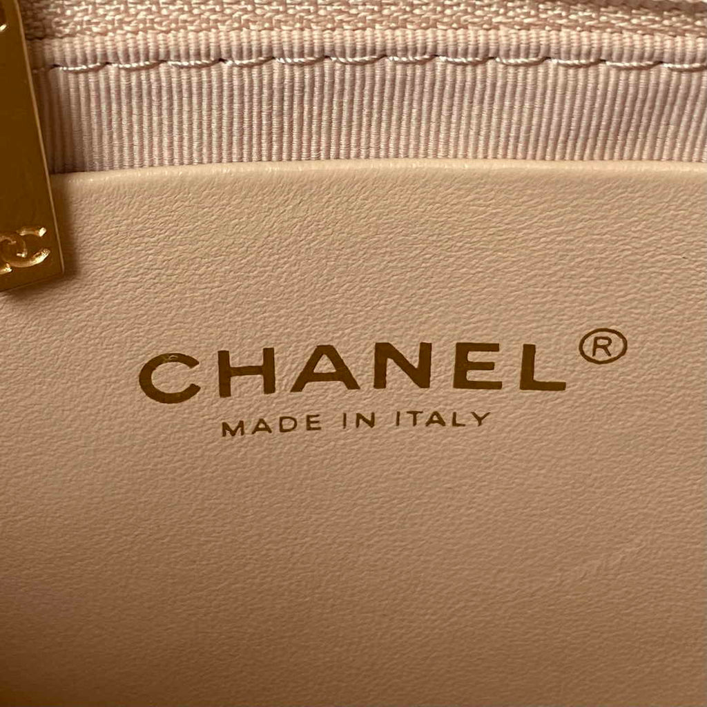 Chanel AS4368 Large hobo bag Shiny crumpled lambskin gold-tone Apricot