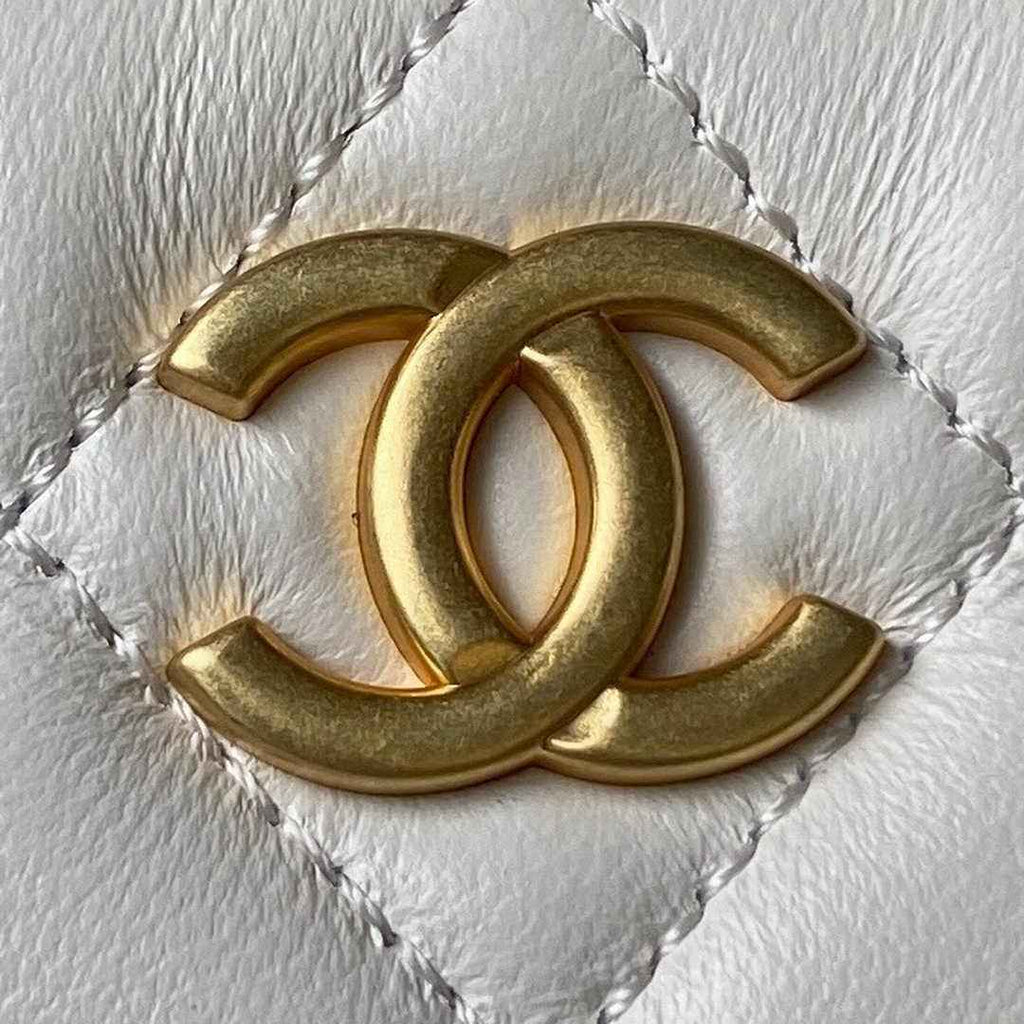 Chanel AS4378 Hobo handbag Shiny crumpled Beige Lambskin gold-tone