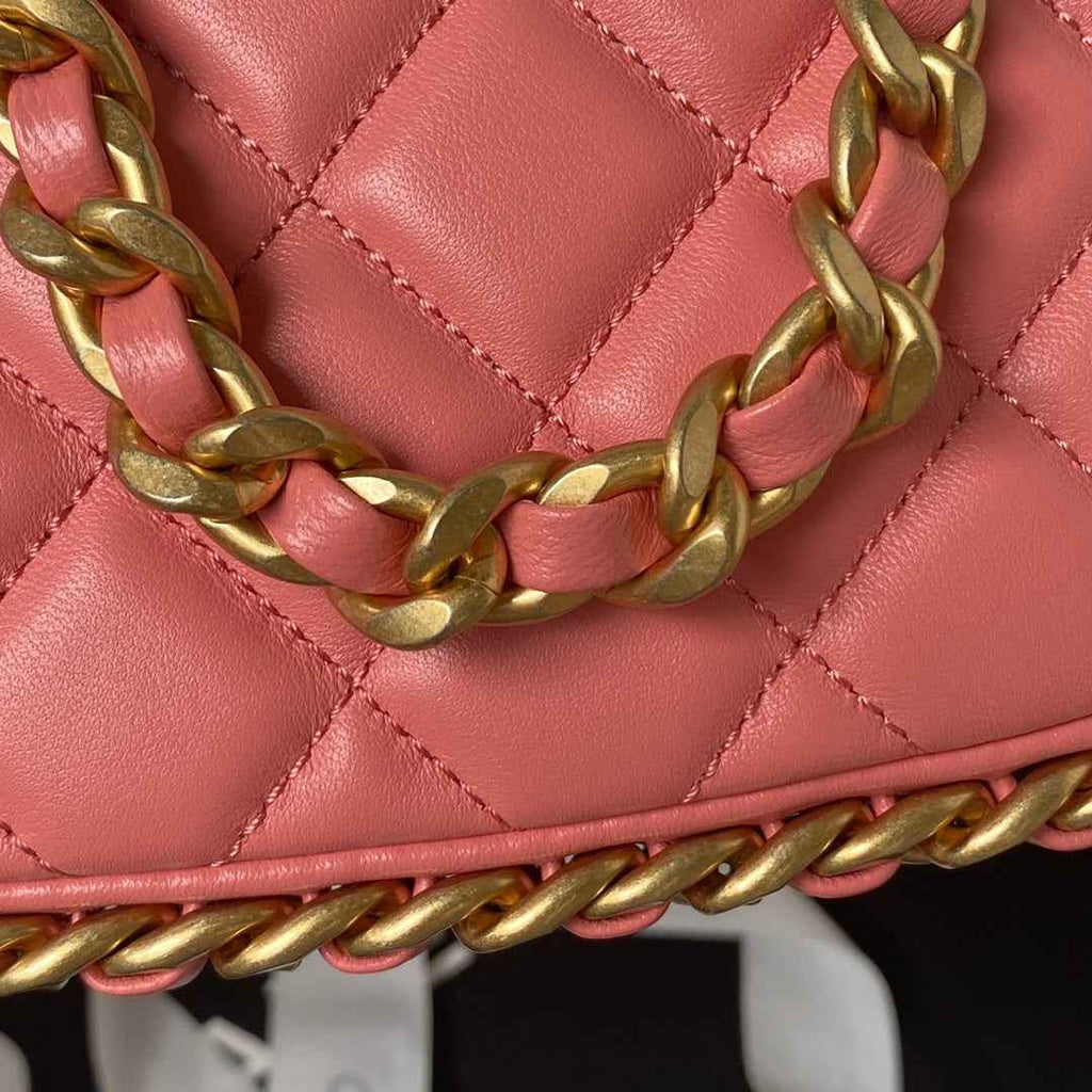 Chanel AS4378 Hobo handbag Shiny crumpled Pink Lambskin gold-tone