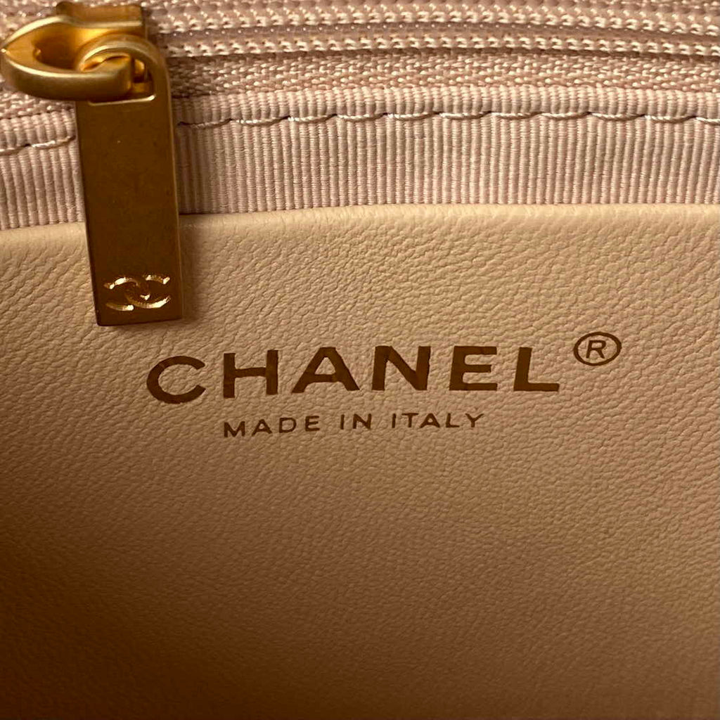 Chanel AS4378 Hobo handbag Shiny crumpled Apricot Lambskin gold-tone