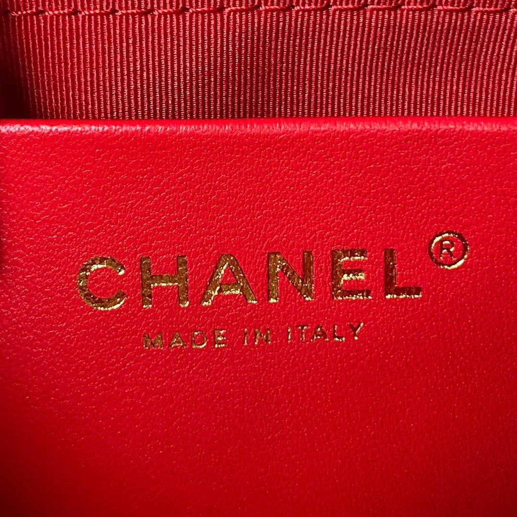 Chanel AS4378 Hobo handbag Shiny crumpled Red Lambskin gold-tone