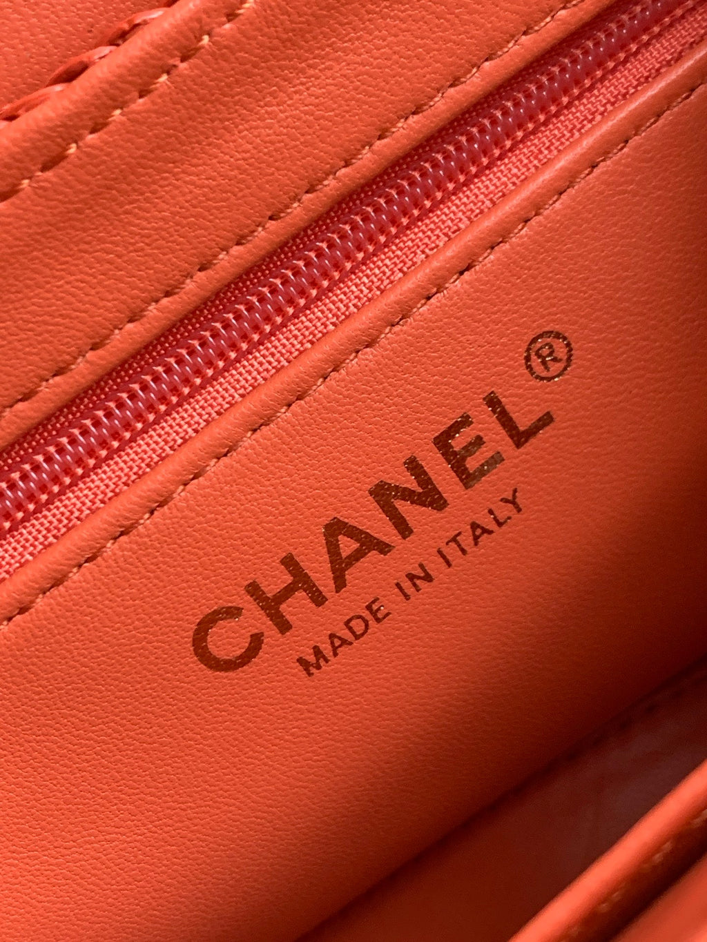 Chanel Mini Shopping Bag, AS4416 Red Raffia-Effect Fabric