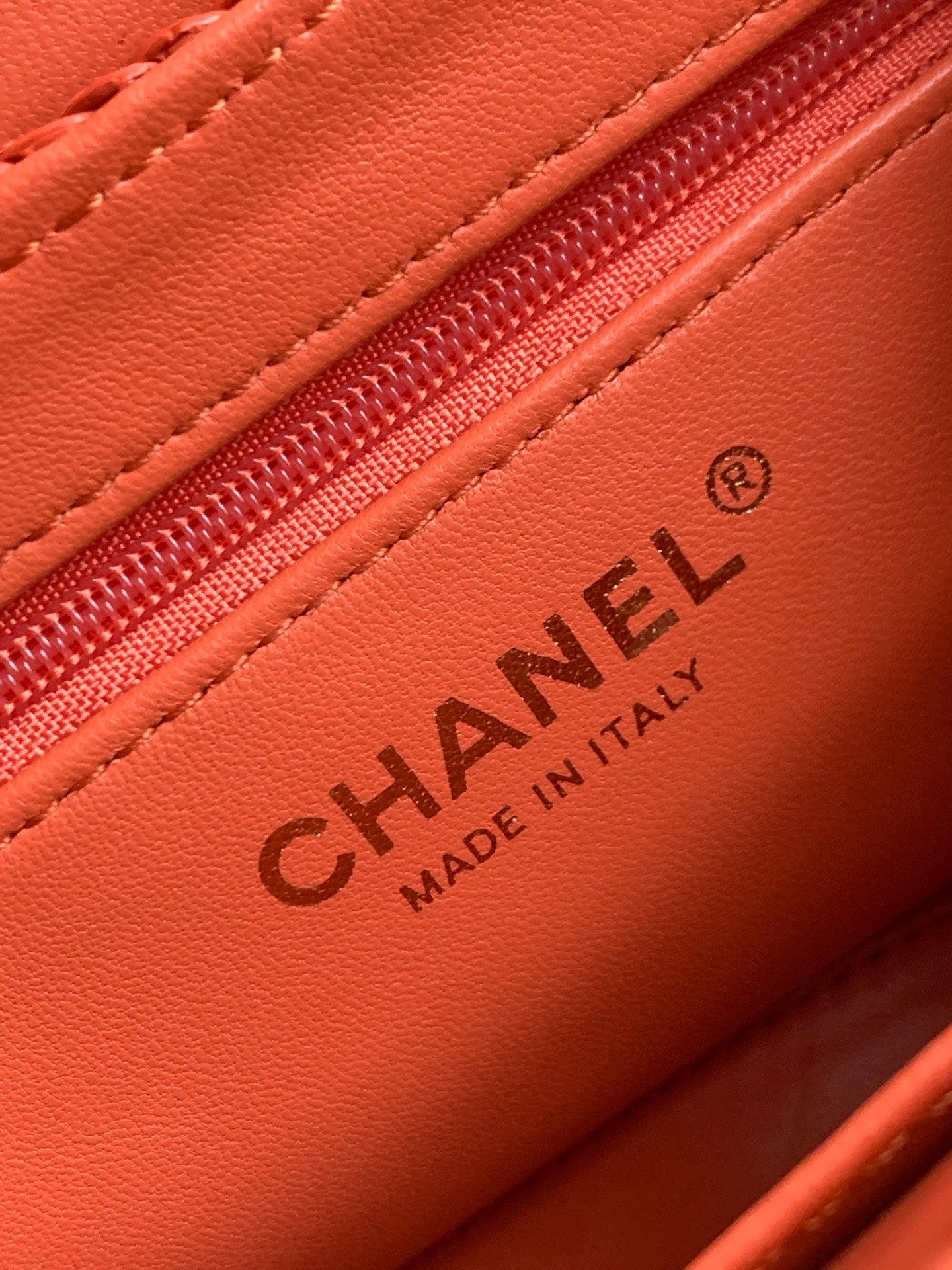Chanel Mini Shopping Bag, AS4416 Red Raffia-Effect Fabric