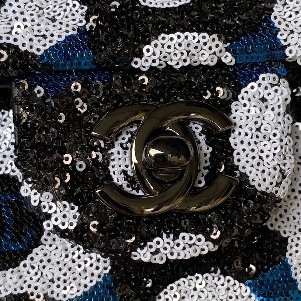 Chanel AS4418 Small Flap Bag Sequins Black