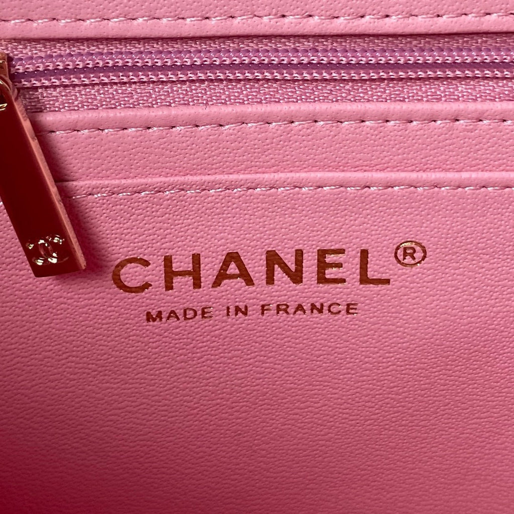 Chanel AS4470 Small Box Bag Lambskin gold-tone metal In Pink