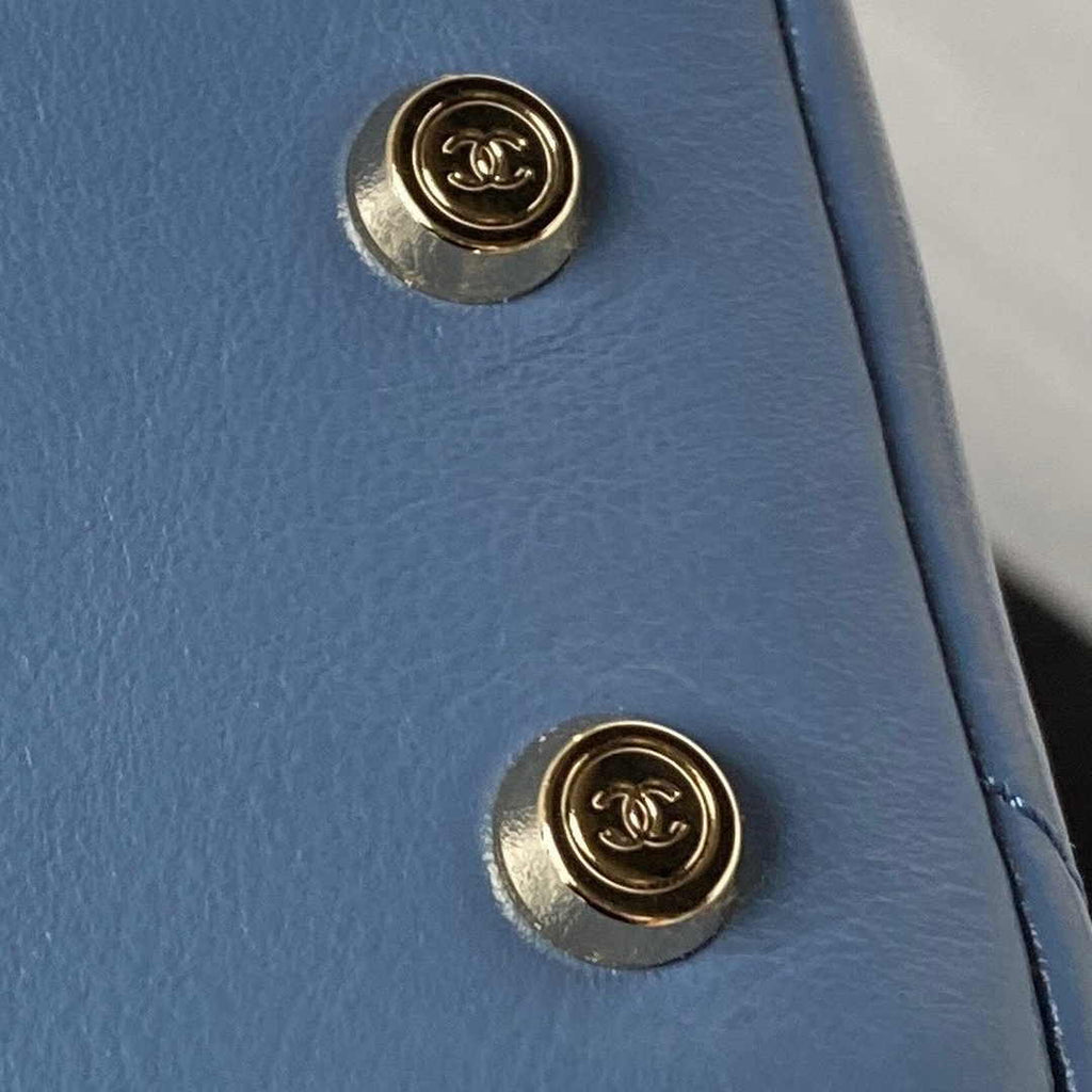 Chanel AS4470 Small Box Bag Lambskin gold-tone metal In Blue