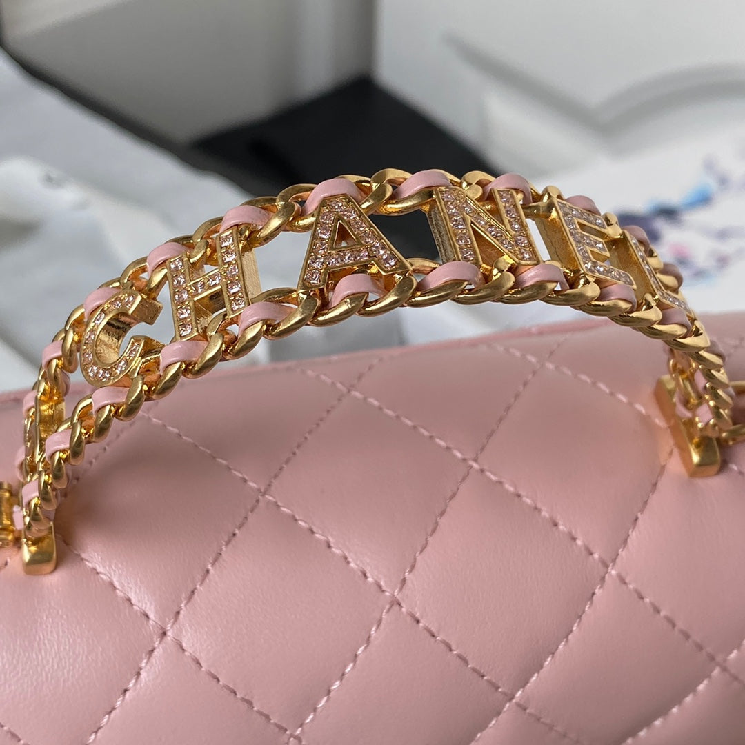 Chanel AS4362 Tote Flap Bag pink Lambskin Gold-tone metal