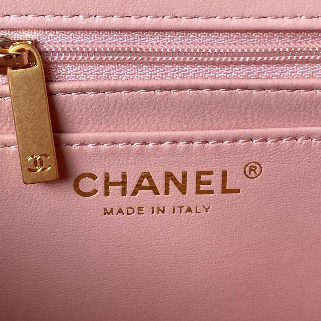Chanel AS4362 Tote Flap Bag pink Lambskin Gold-tone metal