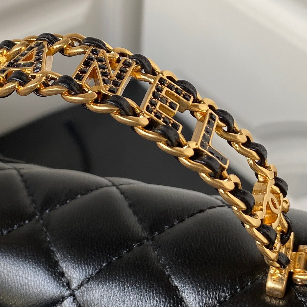 Chanel AS4362 Tote Flap Bag black Lambskin Gold-tone metal