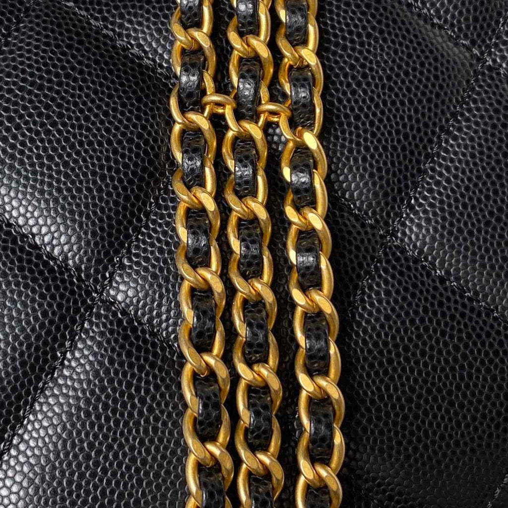 Chanel AS4597 Small Hobo Bag Grained Calfskin Black