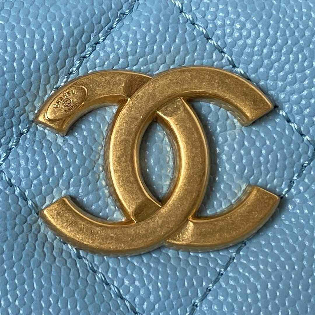 Chanel AS4597 Small Hobo Bag Grained Calfskin Blue