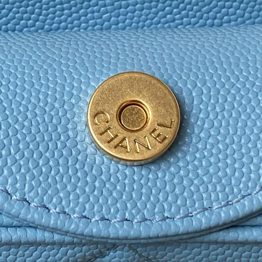 Chanel AS4597 Small Hobo Bag Grained Calfskin Blue