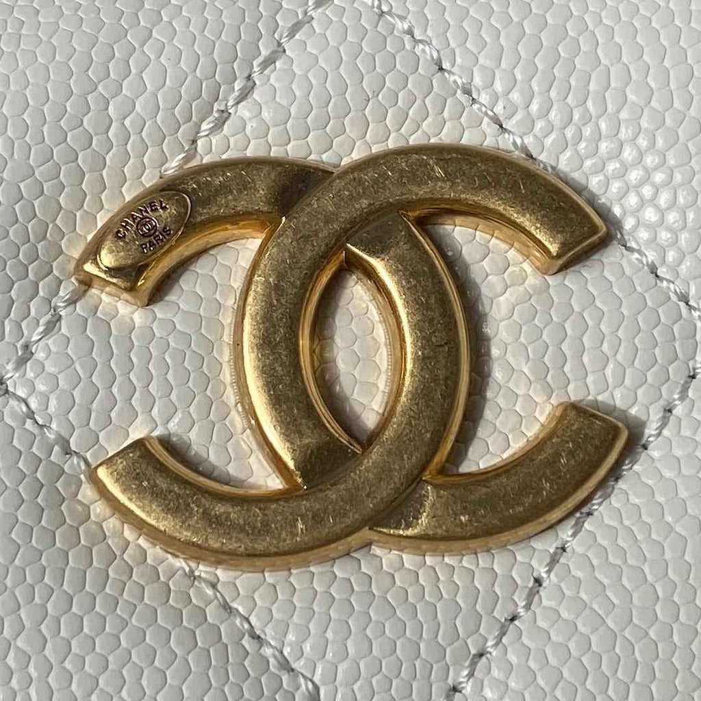 Chanel AS4597 Small Hobo Bag Grained Calfskin White