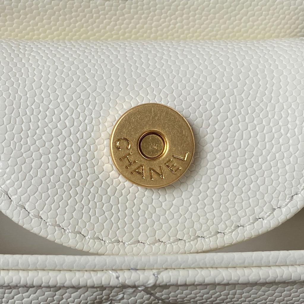 Chanel AS4597 Small Hobo Bag Grained Calfskin White