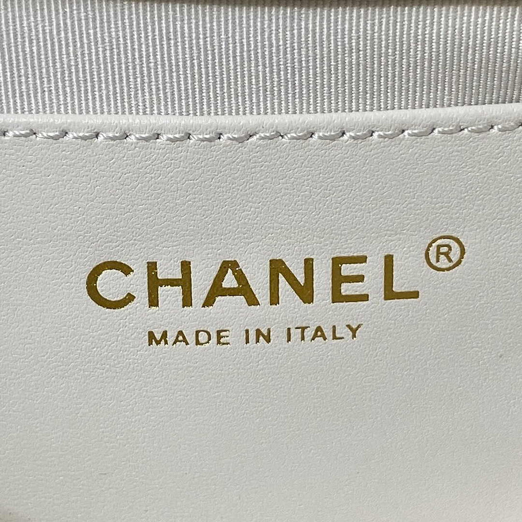 Chanel AS4597 Small Hobo Bag Grained Calfskin White