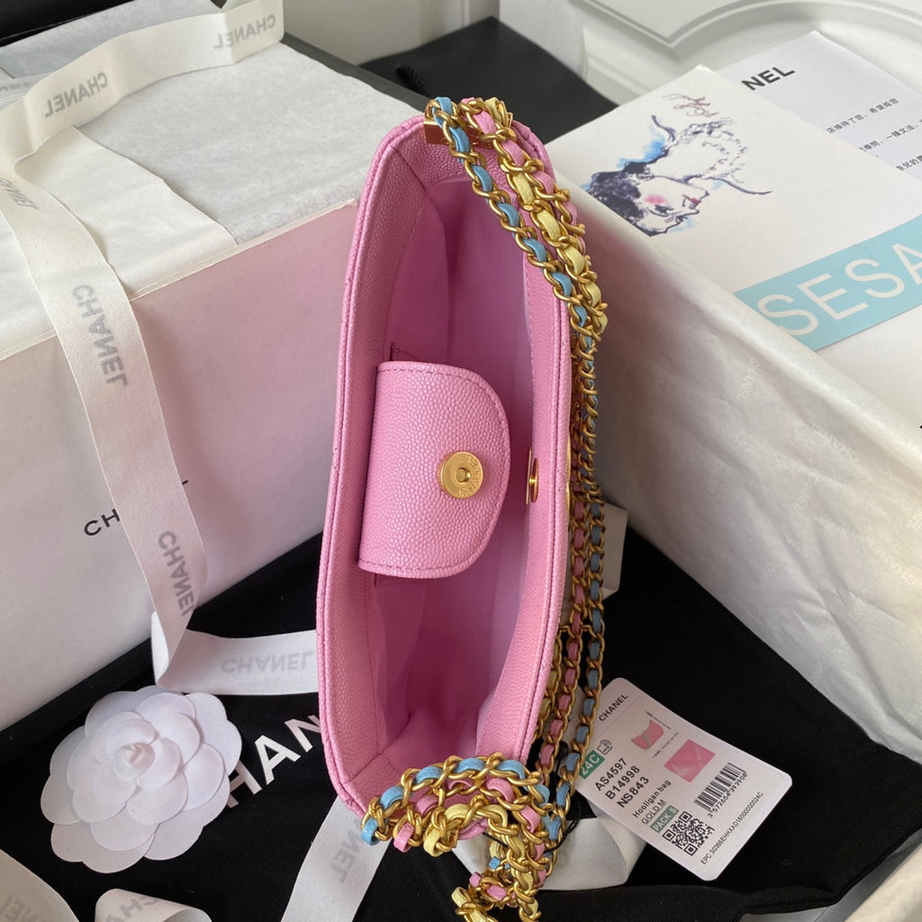 Chanel AS4597 Small Hobo Bag Grained Calfskin Pink