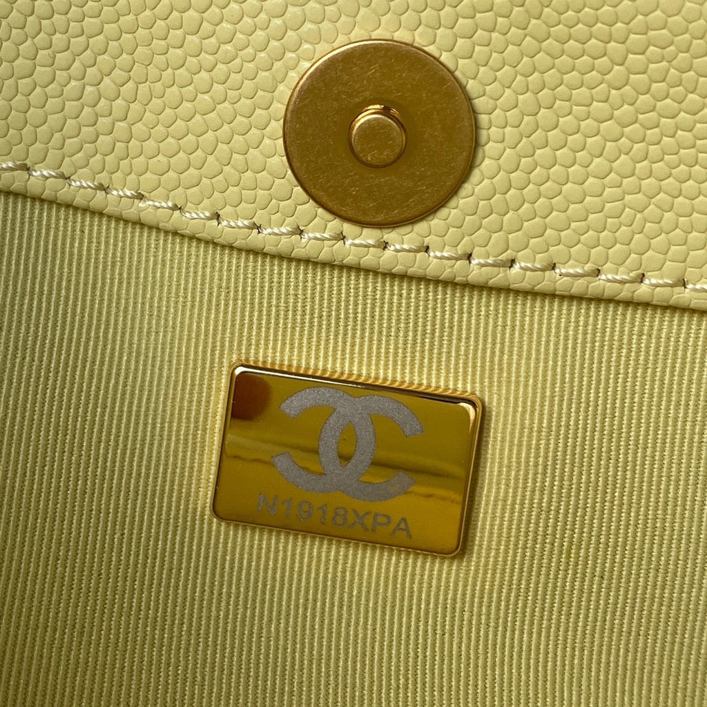 Chanel AS4597 Small Hobo Bag Grained Calfskin Yellow