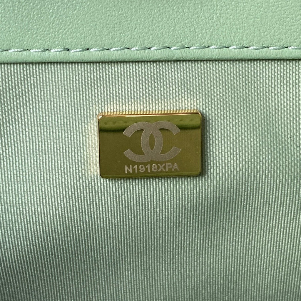 Chanel AS4603 Small Baguette bag Lambskin gold-tone metal Green