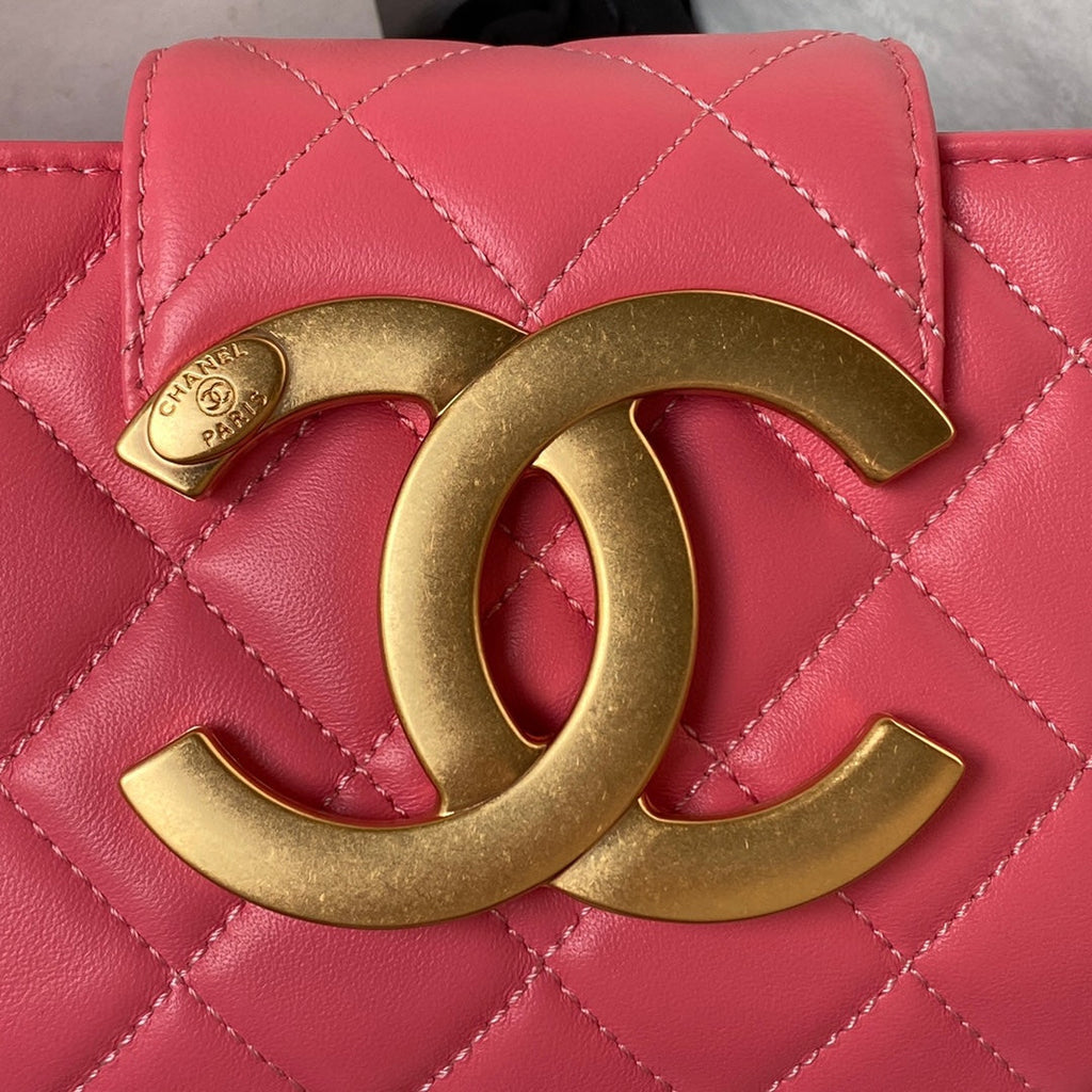 Chanel AS4603 Small Baguette bag Lambskin gold-tone metal Pink