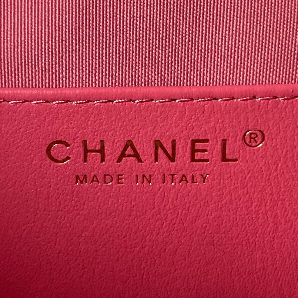 Chanel AS4603 Small Baguette bag Lambskin gold-tone metal Pink