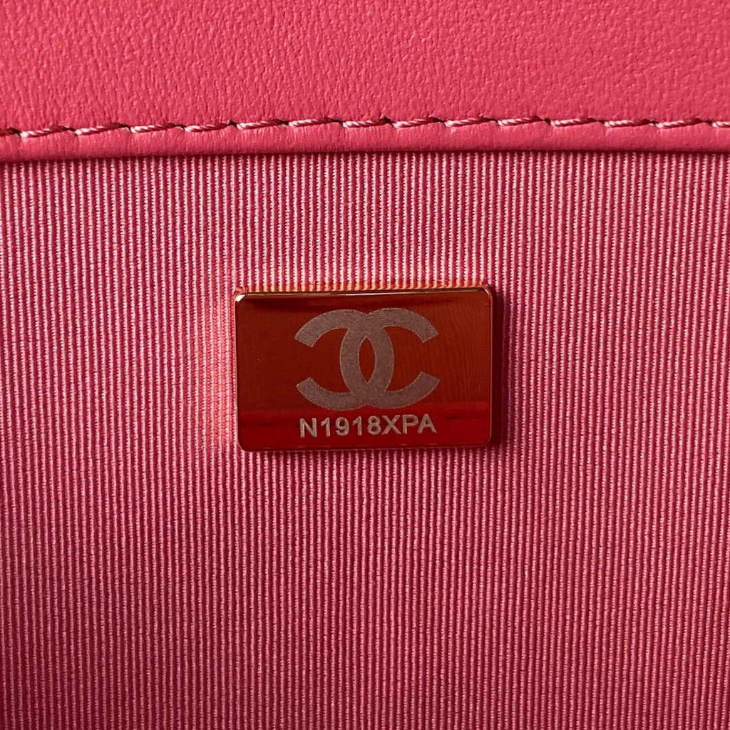 Chanel AS4603 Small Baguette bag Lambskin gold-tone metal Pink