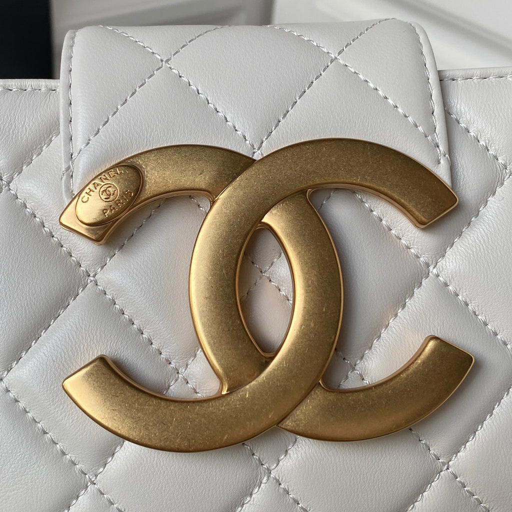 Chanel AS4603 Small Baguette bag Lambskin gold-tone metal Beige