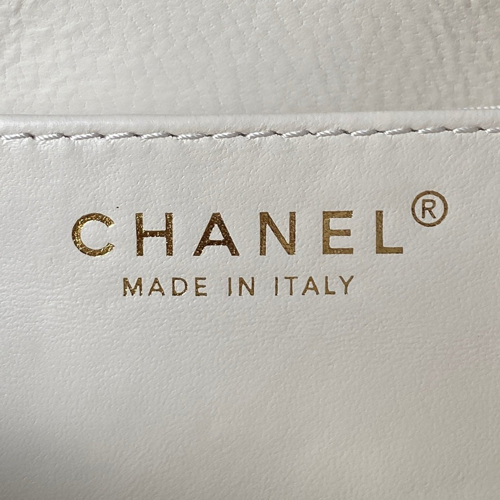 Chanel AS4609 Small messenger bag Lambskin gold-tone metal Beige