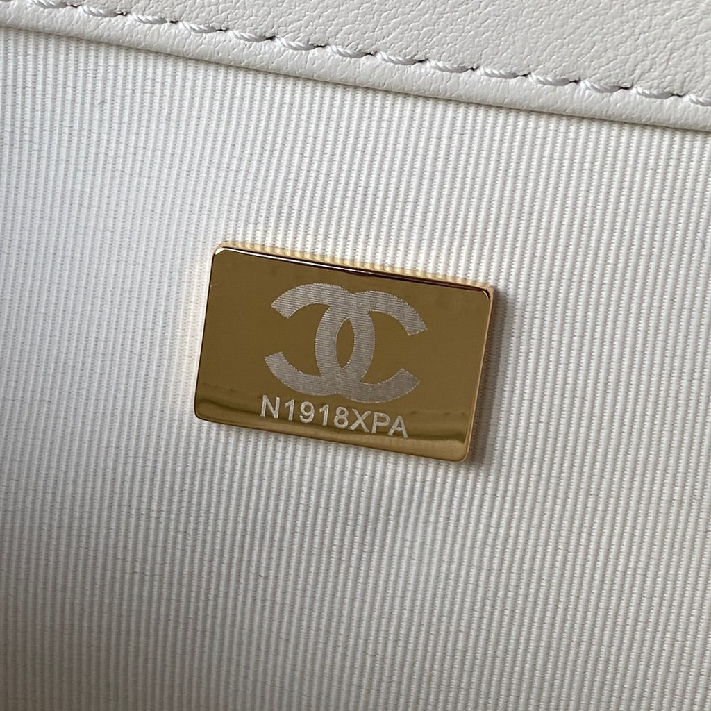 Chanel AS4609 Small messenger bag Lambskin gold-tone metal Beige