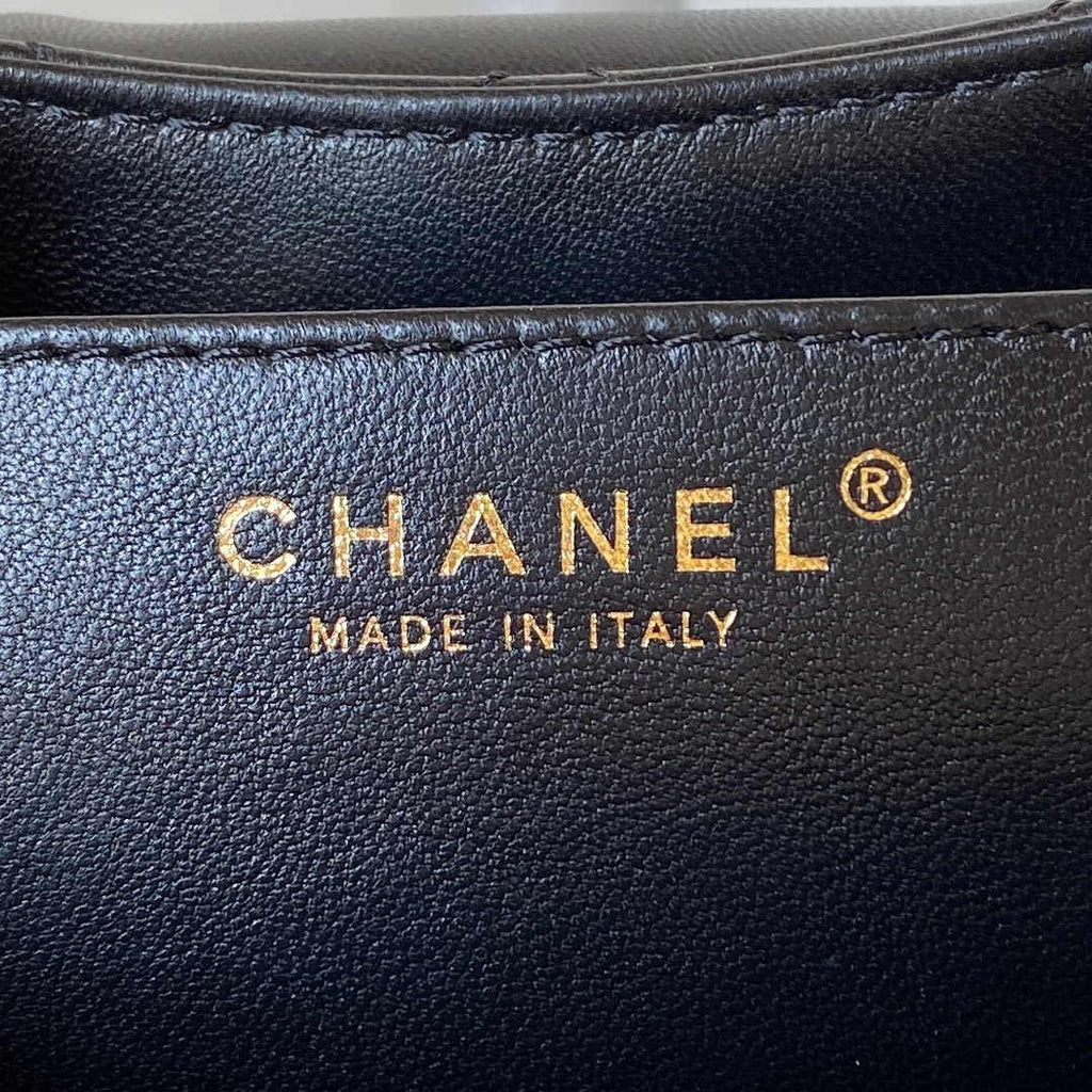 Chanel AS4610 Small messenger bag Lambskin gold-tone metal Black