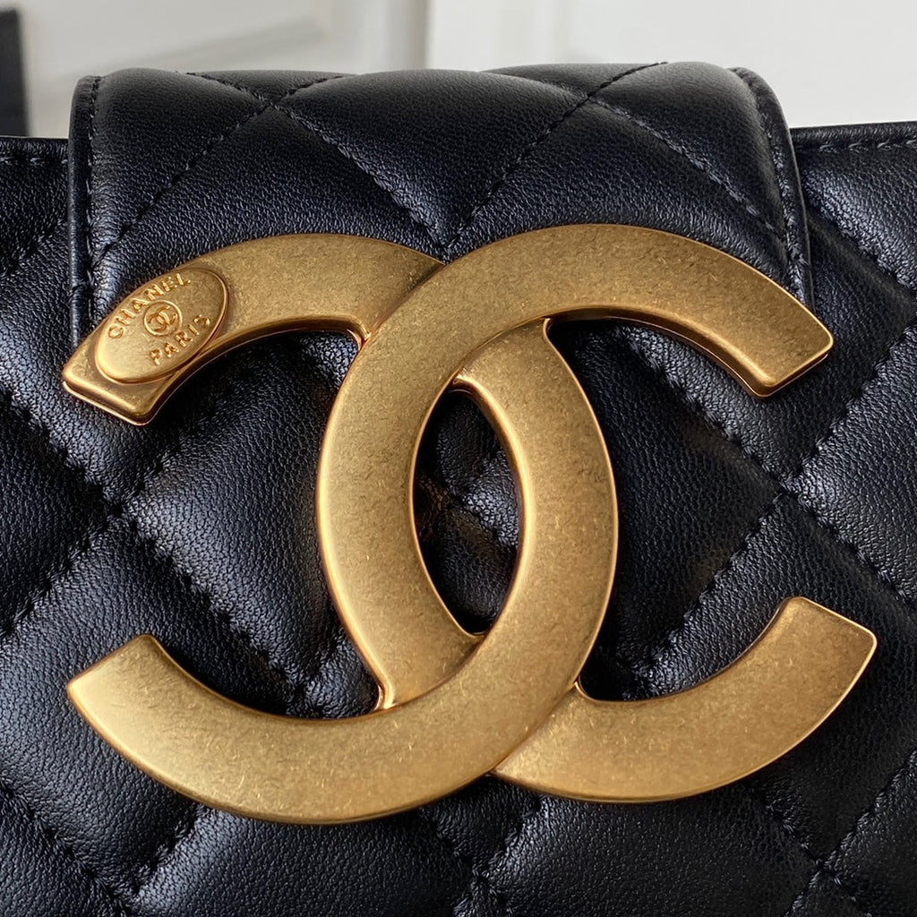 Chanel AS4611 Baguette bag Lambskin gold-tone metal black