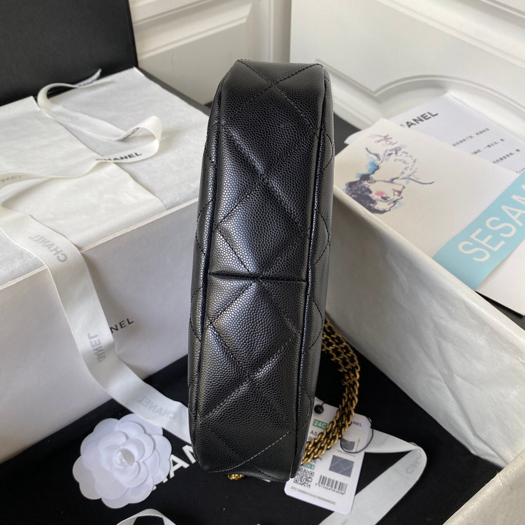 Chanel AS4612 Hobo Bag Grained Calfskin Black