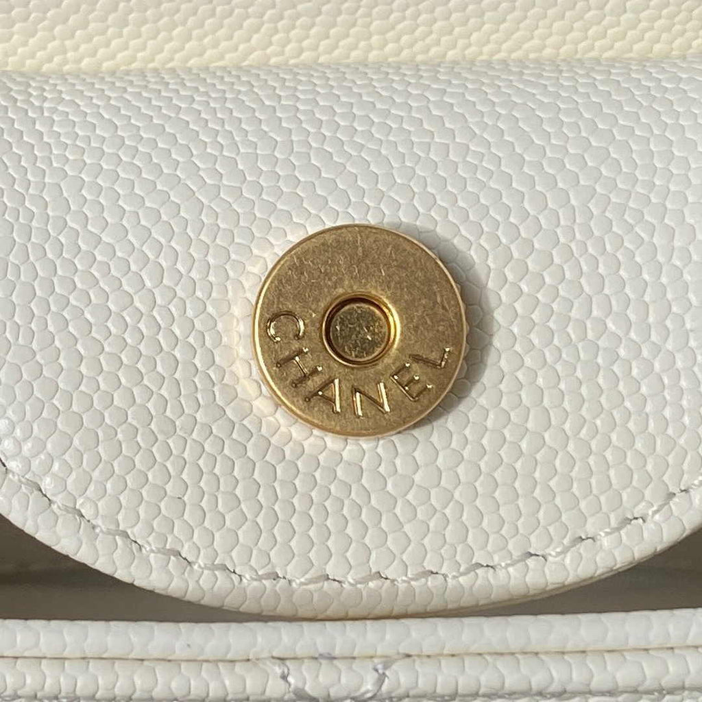 Chanel AS4612 Hobo Bag Grained Calfskin White