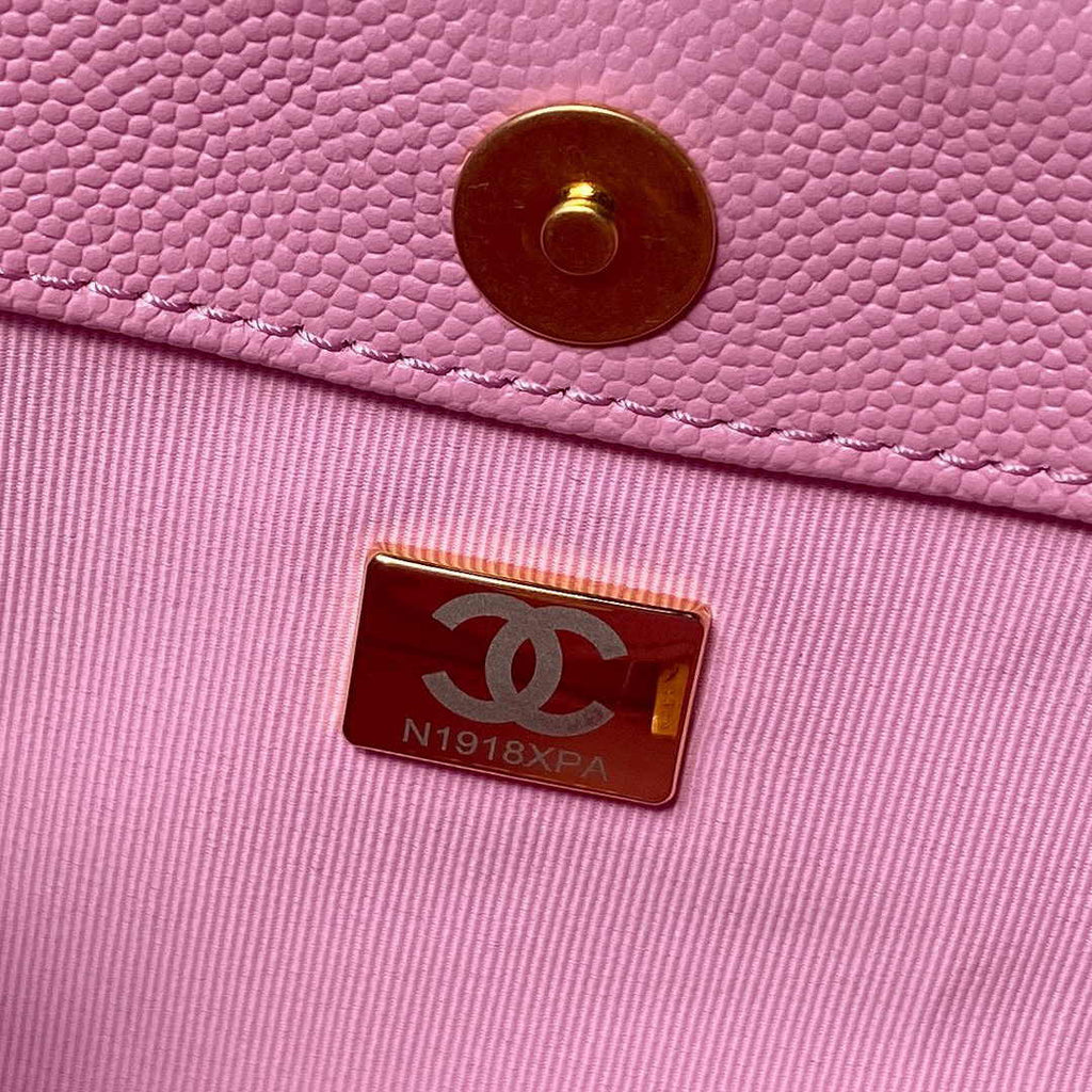 Chanel AS4612 Hobo Bag Grained Calfskin Pink