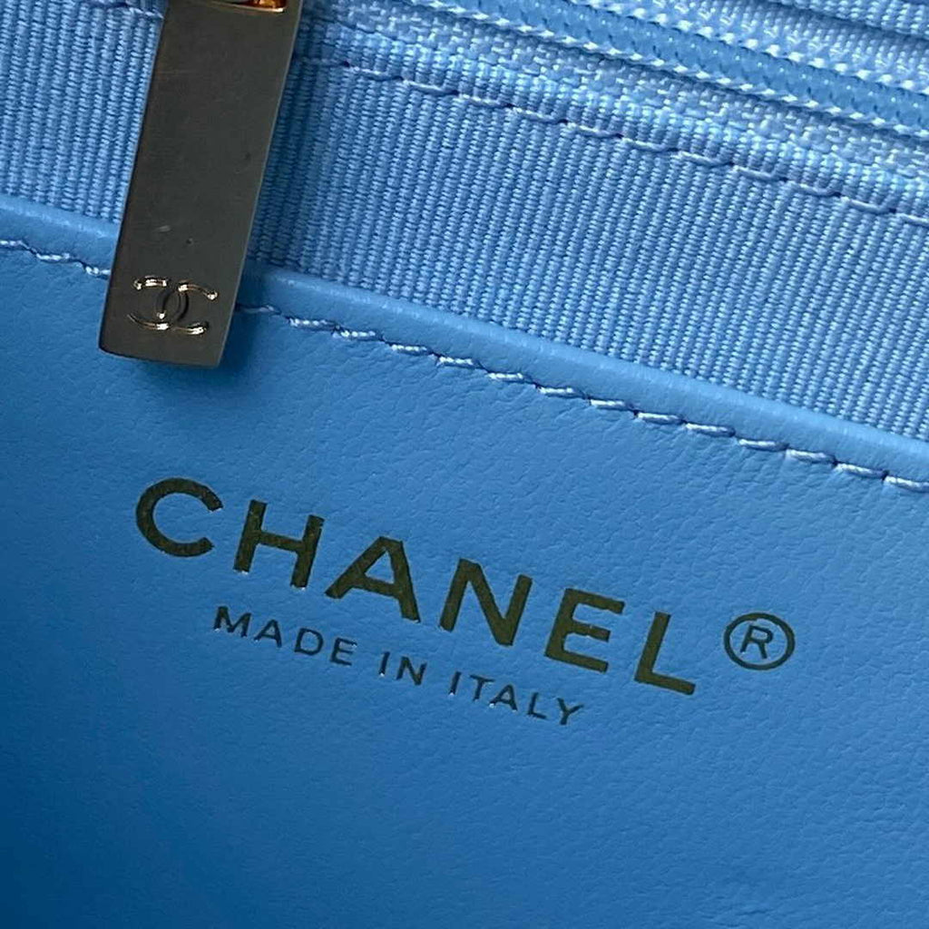 Chanel AS4612 Hobo Bag Grained Calfskin Blue