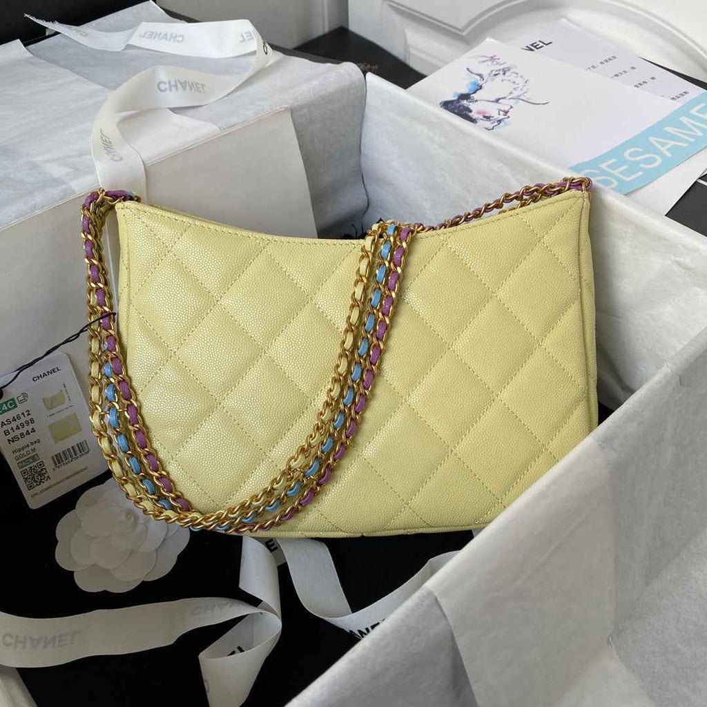 Chanel AS4612 Hobo Bag Grained Calfskin Yellow