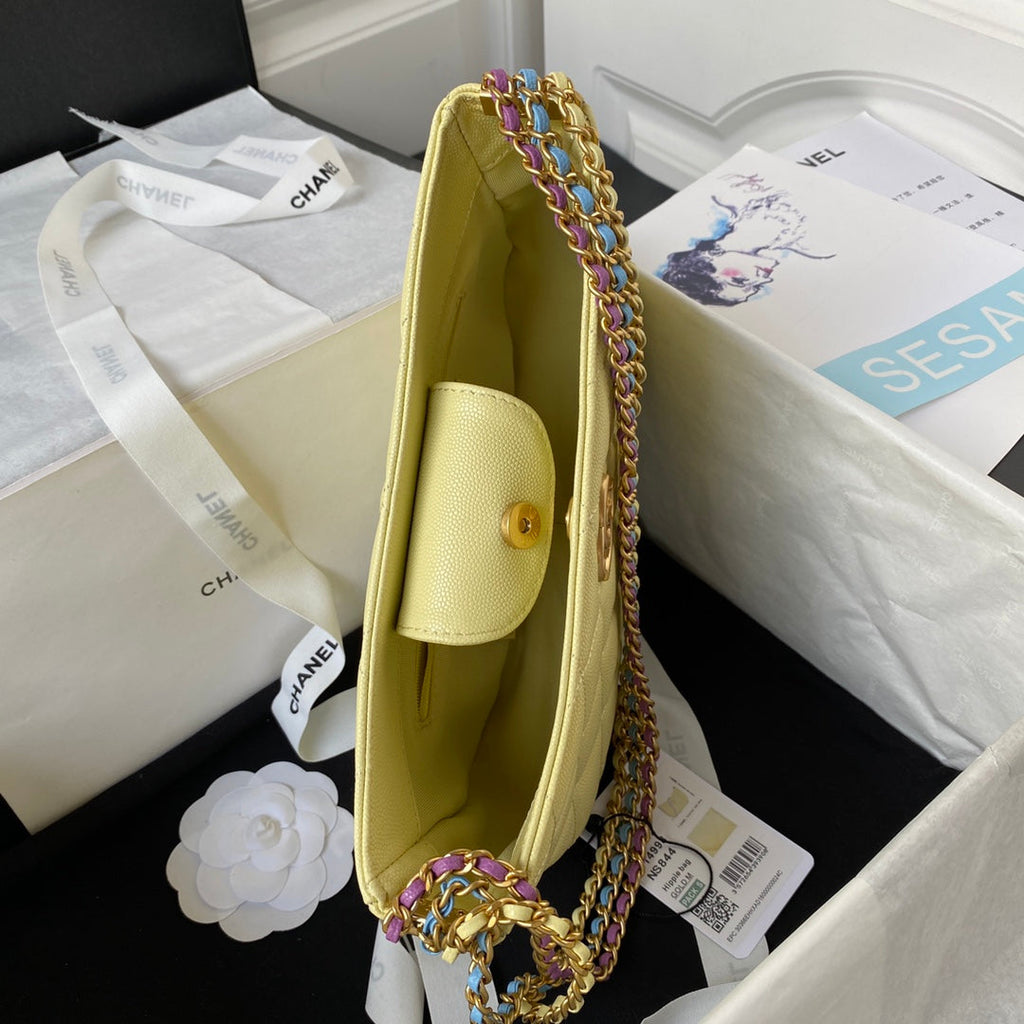 Chanel AS4612 Hobo Bag Grained Calfskin Yellow