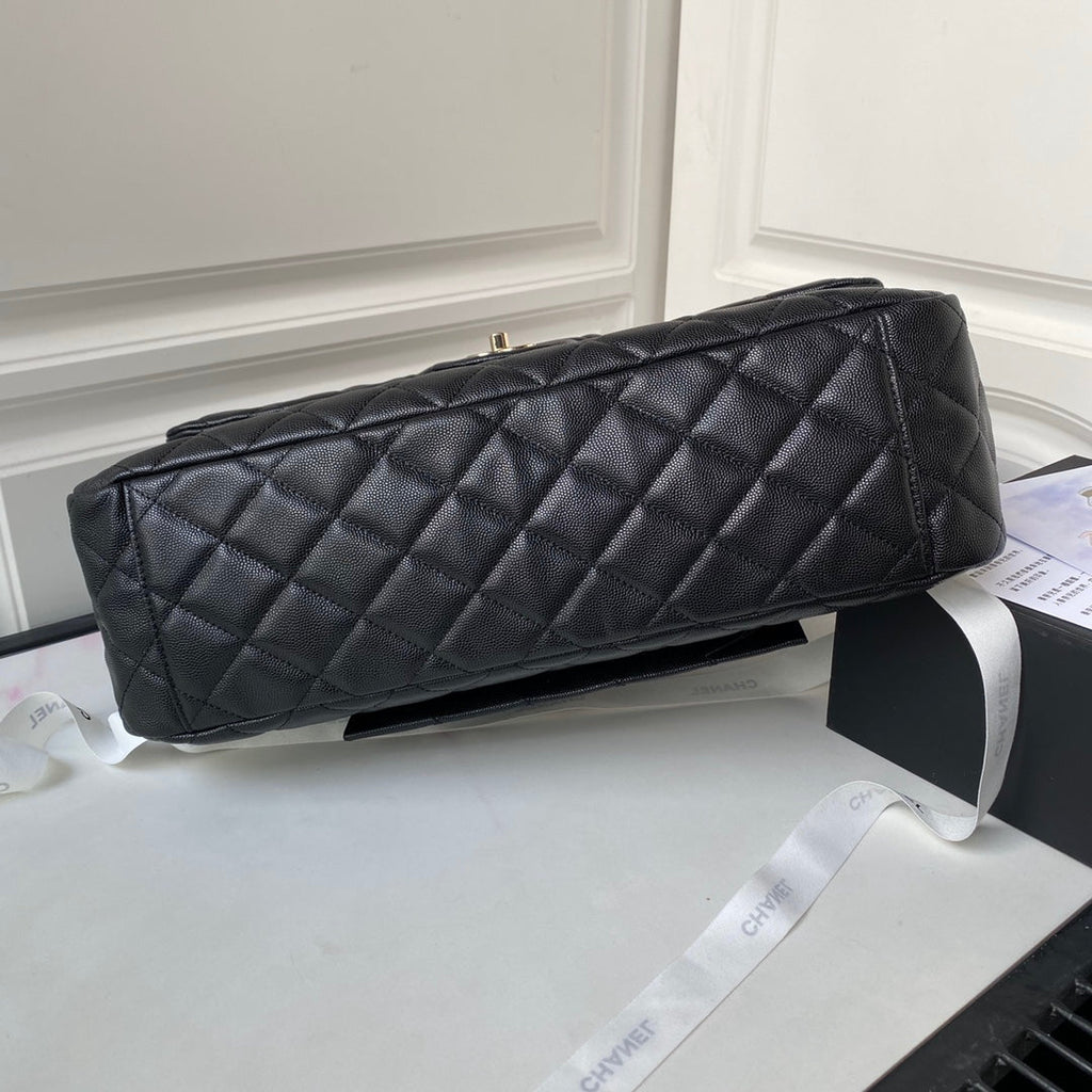 Chanel AS4661 MAXI Flap Cruise Bag Black Calfskin Gold