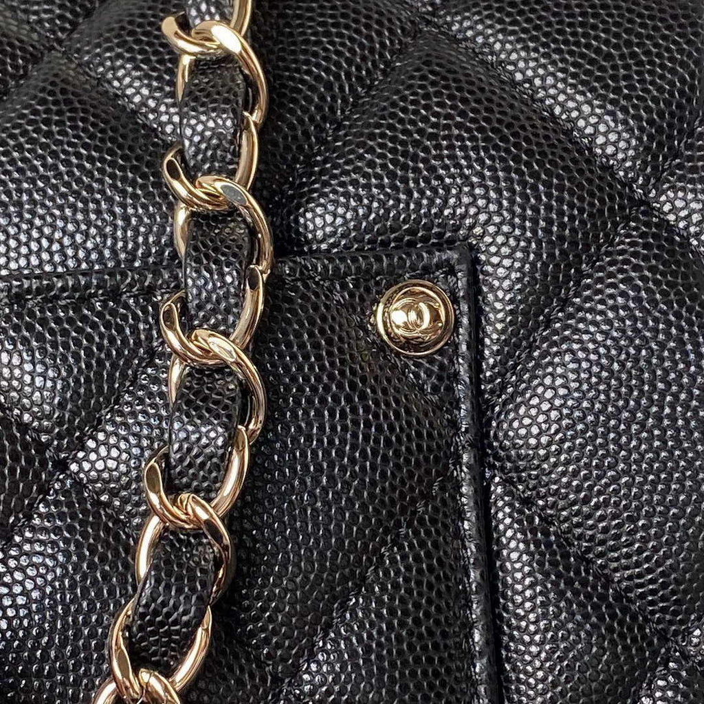 Chanel AS4661 MAXI Flap Cruise Bag Black Calfskin Gold