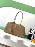 Chanel AS6211 Large Bowling Bag Suede Leather Beige