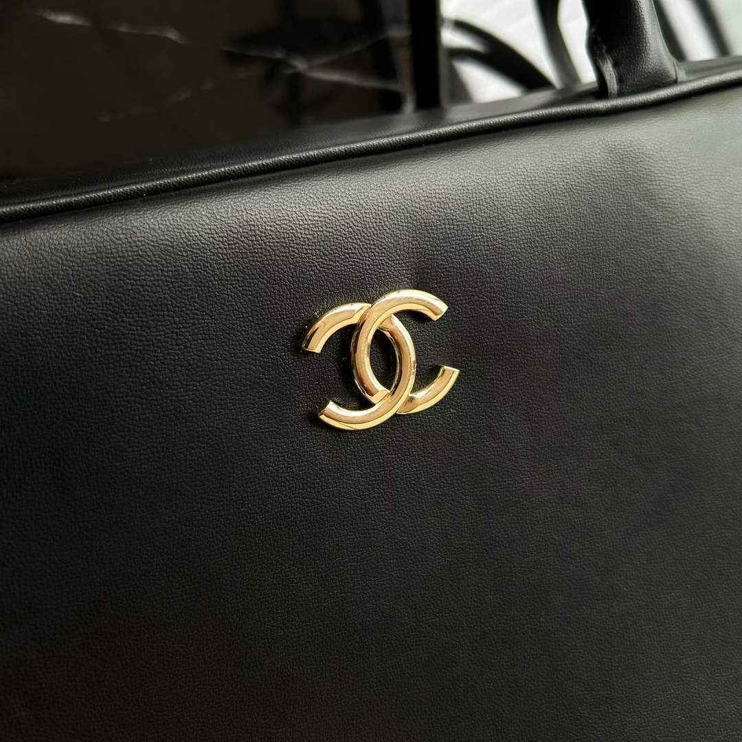 Chanel AS6211 Large Bowling Bag Calfskin Leather Black