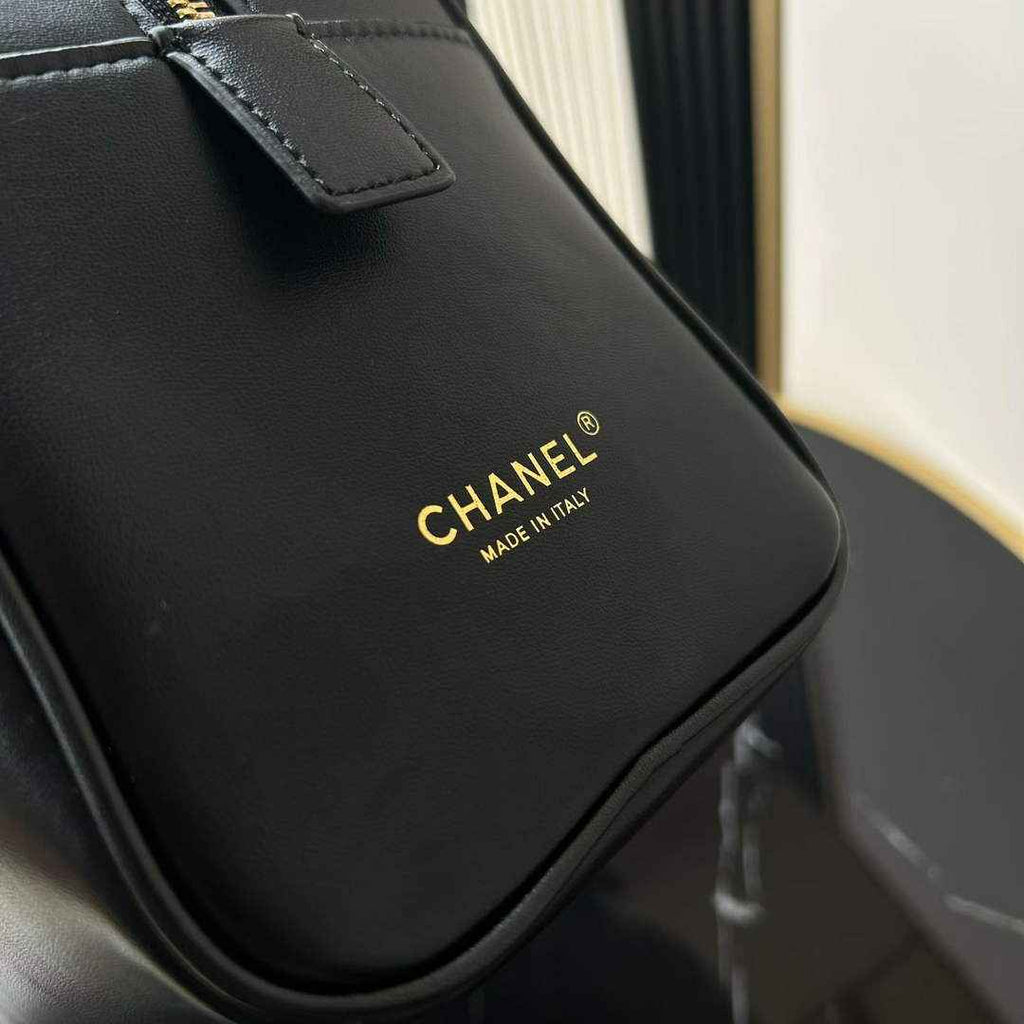Chanel AS6211 Large Bowling Bag Calfskin Leather Black