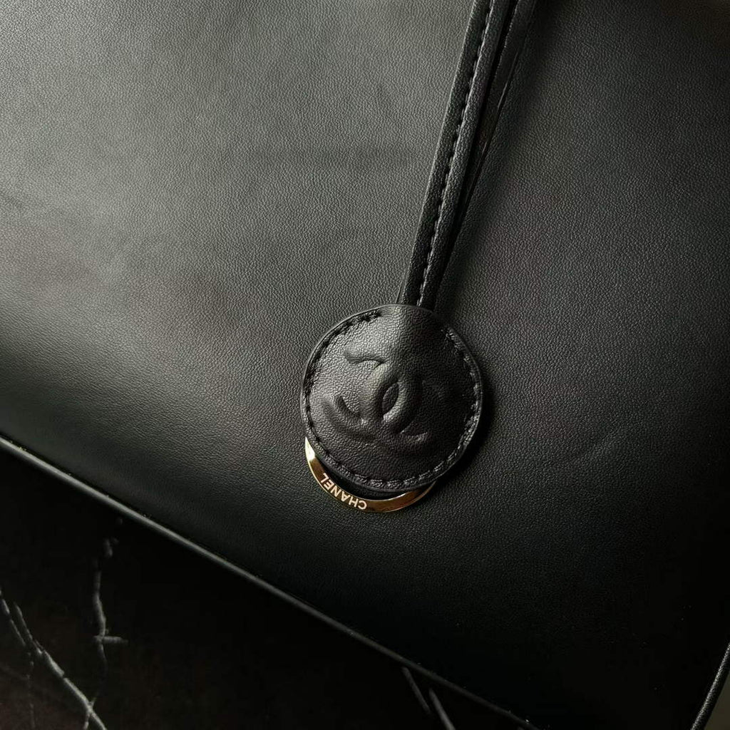 Chanel AS6211 Large Bowling Bag Calfskin Leather Black