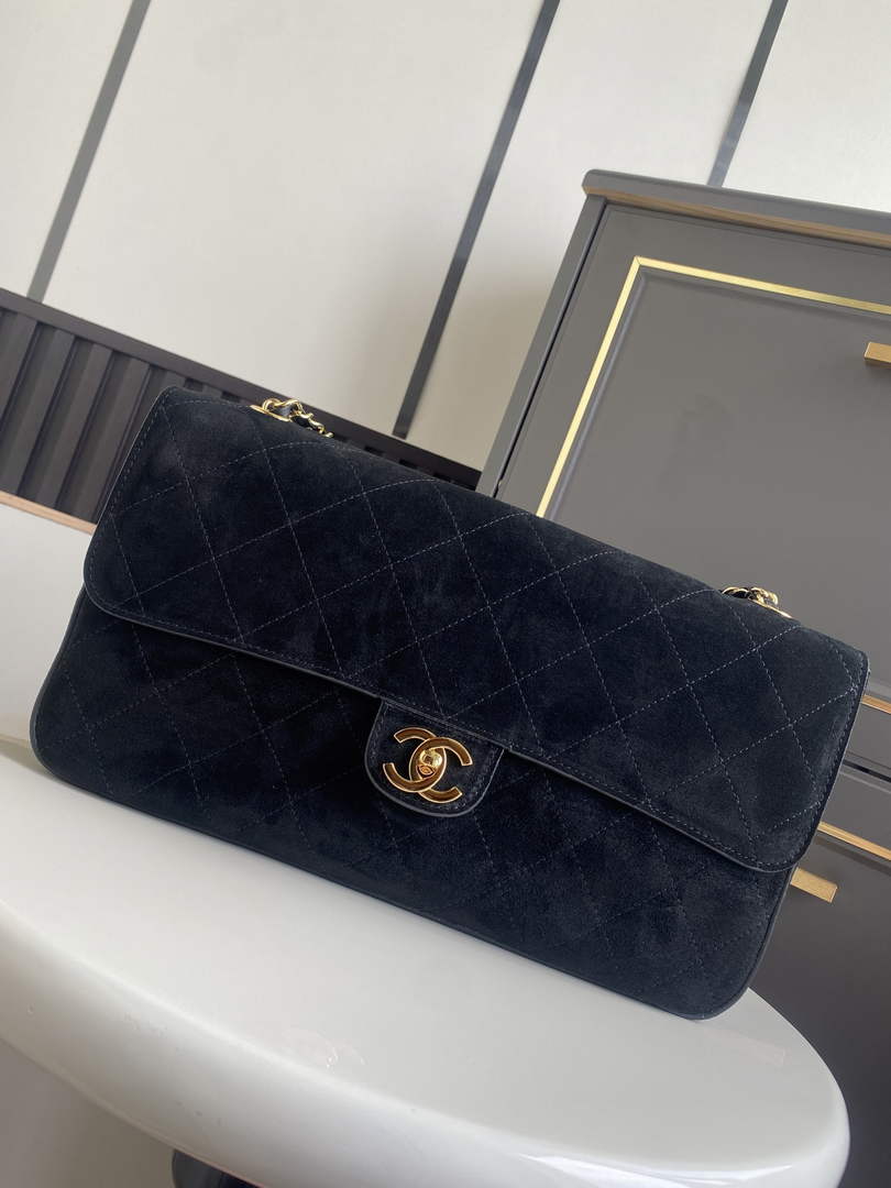 Chanel AS6281 Black Suede Maxi Flap Bag