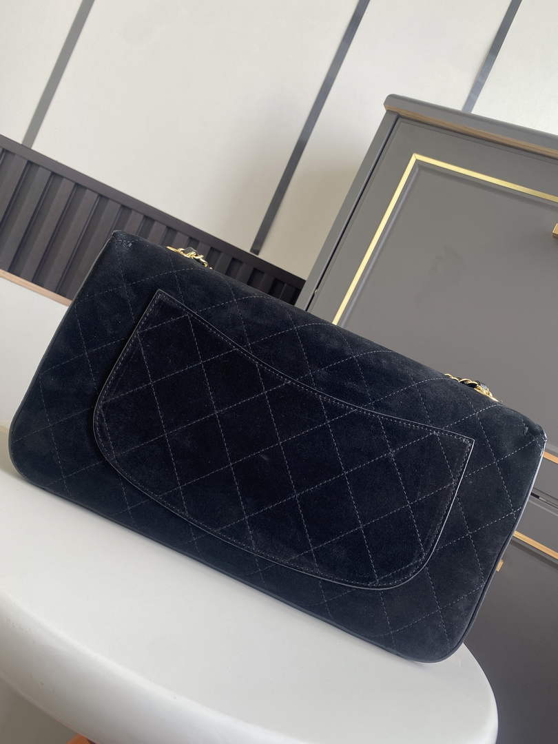 Chanel AS6281 Black Suede Maxi Flap Bag
