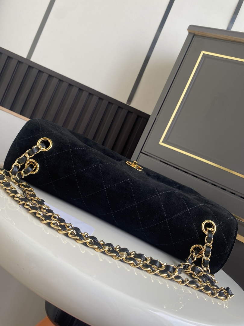 Chanel AS6281 Black Suede Maxi Flap Bag