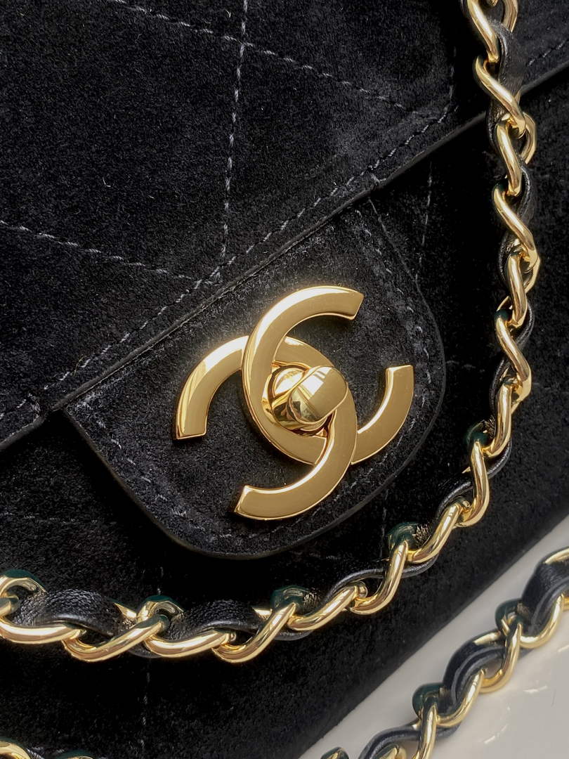 Chanel AS6281 Black Suede Maxi Flap Bag