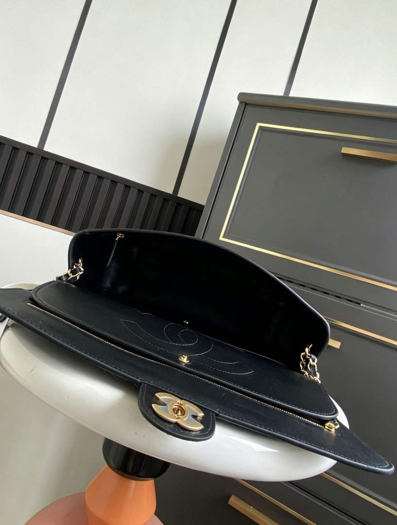 Chanel AS6281 Black Suede Maxi Flap Bag