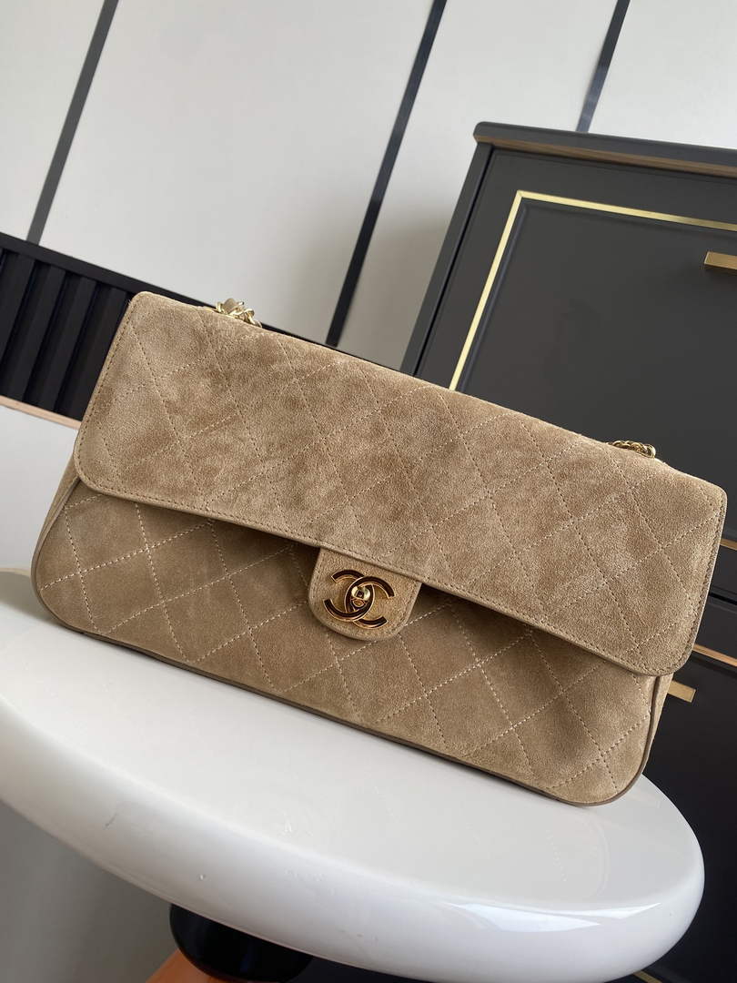 Chanel AS6281 Dark Beige Suede Maxi Flap Bag